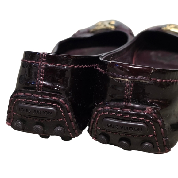 LOUIS VUITTON DREAMY ROSE LEATHER BALLET FLATS LOGO 38 - Picture 3 of 15